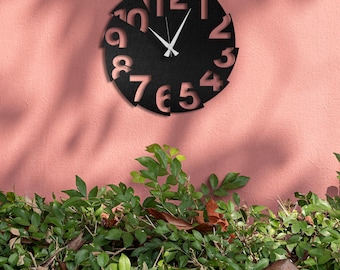 Modern Metal Cut Wall Clock, Round Large Size Decor (For Home or Office)
