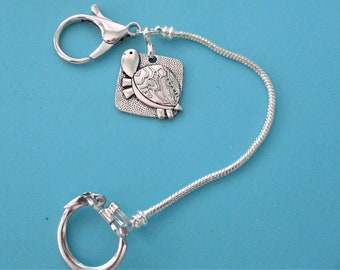 Purse, Bag,Backpack & More Key Finder Keychain, Key Ring.  New. Chain with SassyTurtle Charm.