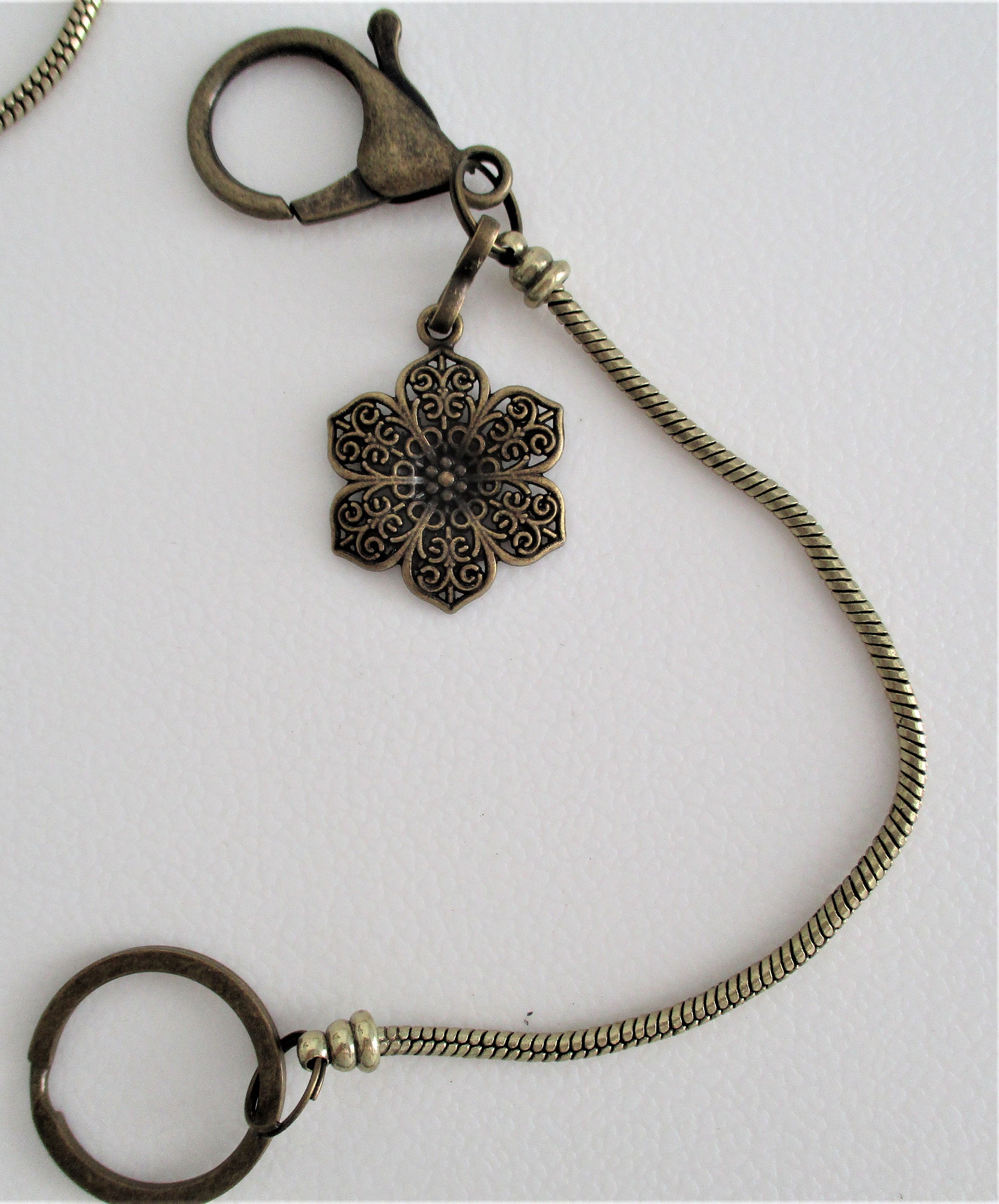 Key Finder Keychain Hook Holder Hangs Keys in Purse Handbag Blue Butterfly  Blue Flower Find Keys Quickly Charm Key Chain Hanger Gift Ladies 