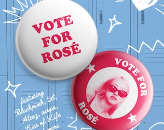 K-Pop Vote For 1.5&quot; Button Pin Duo - kpop buttons, blackpink, ateez, aespa, taemin