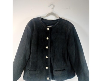 Jon Lawrence Vintage Black Suede Jacket (fits like XL)