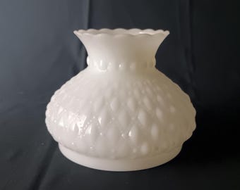 Antique Dark Cobalt Blue Glass Fenton Quilted Parlor Lamp