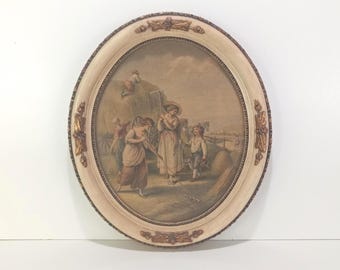 Framed Print of Artwork from Francesco Bartolozzi "June" in Oval Ornate Frame