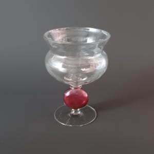 Large Ruby Flash Glass Vintage Goblet Cup Leech Bowl Champagne Glass