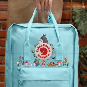 Fjallraven Kanken Embroidery Anime, Cartoon Character Embroidered Rucksack, Manga Lover Embroidered Shoulder Bag, Custom Japanese Movie Gift
