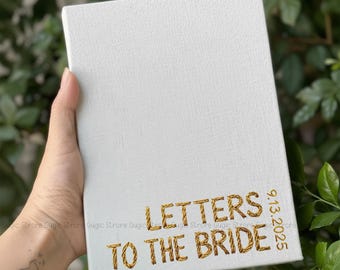 Letters To The Bride Notebook Embroidered, Hand Embroidered Notebook for Bride, Custom Name and Date Embroidery,Wedding Guestbook Embroidery