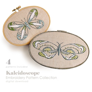 Butterfly Embroidery Patterns | KALEIDOSCOPE Butterfly Embroidery Patterns | Hand Embroidery Designs | Modern Butterflies Design