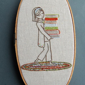Hand Embroidery Patterns Book Lovers Embroidery Patterns DIY Teacher Appreciation Gift Embroidery Designs for Readers PDF Download image 2