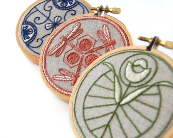 Japanese Inspired Hand Embroidery Patterns | Contemporary Embroidery Designs | WIND and WATER Hand Embroidery Patterns | Digital download