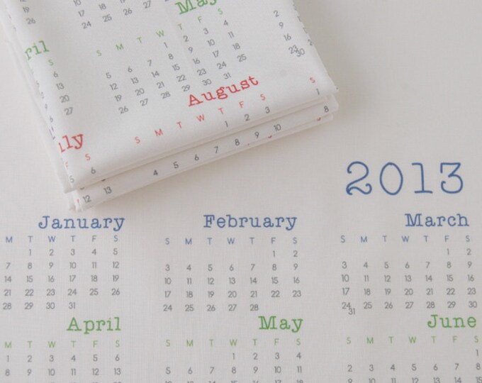 2013 Calendar DIY Fabric Calendar for Embroidery in Rainbow Etsy