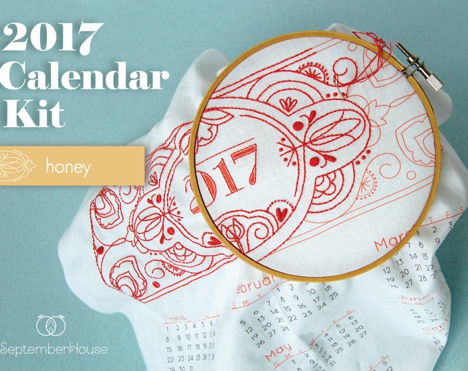 20 off Hand Embroidery Kit 2017 Calendar HONEY DIY Fabric Etsy