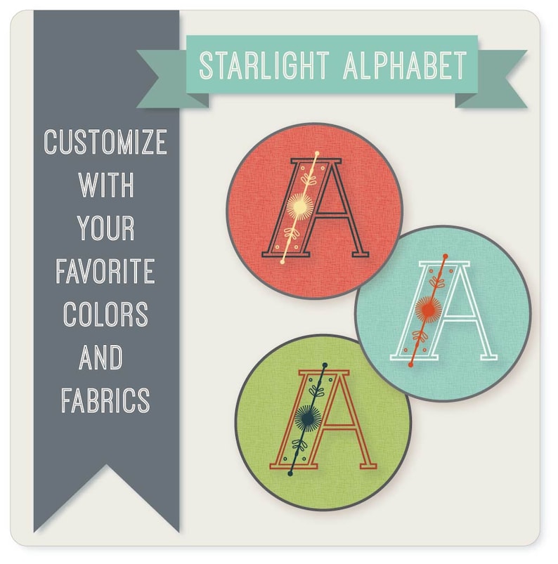 Modern Alphabet Embroidery Patterns Hand Embroidery Patterns Full Alphabet STARLIGHT Design Monogram Embroidery Digital Download image 2