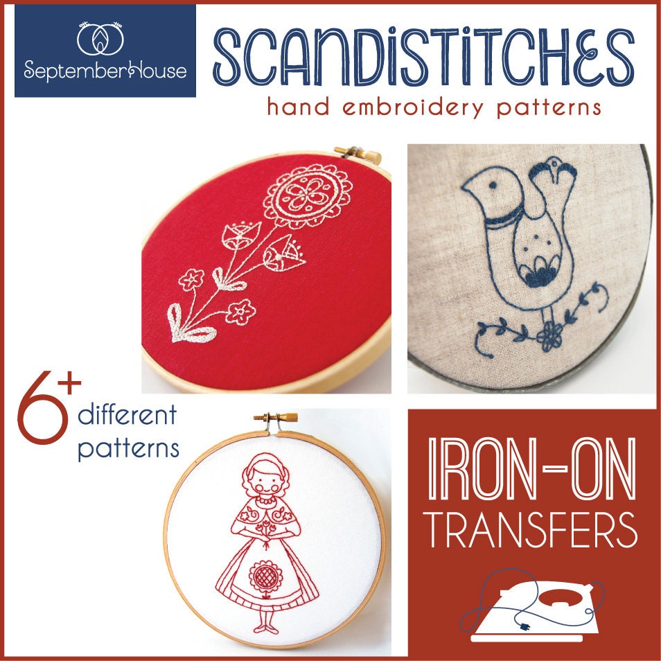 SALE Embroidery Patterns Iron on Transfers Scandistitches Patterns for Hand  Embroidery Scandinavian Embroidery Kit 