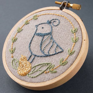 Birds embroidery pattern, Christmas Birds designs, partridge pattern