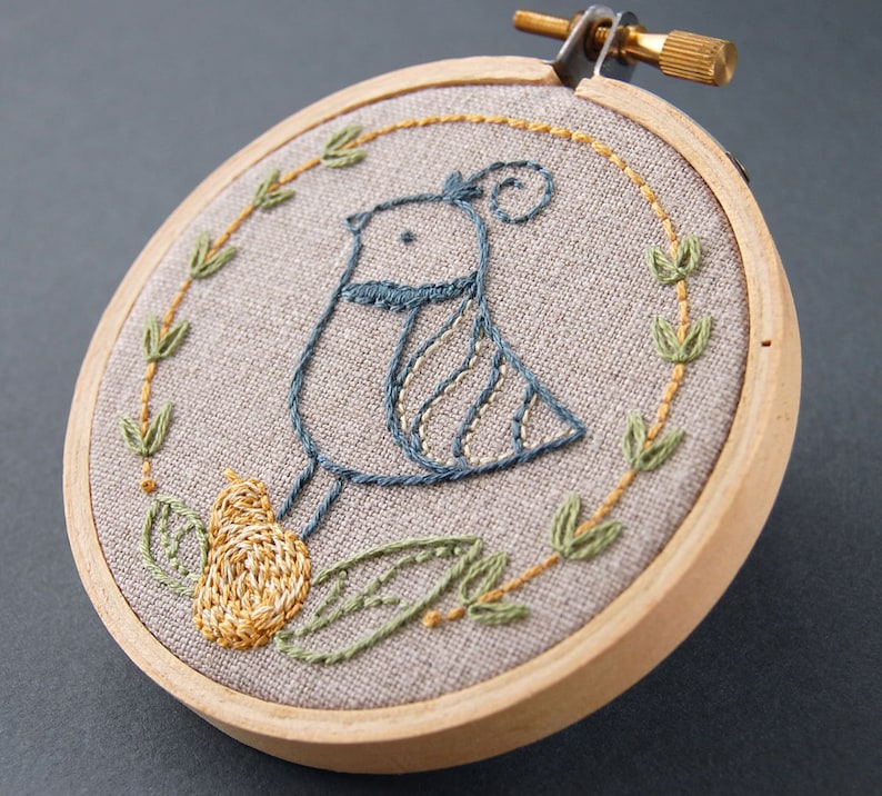 Birds embroidery pattern, Christmas Birds designs, partridge pattern