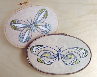 butterfly and letter embroidered drop shoulder sweatshirt