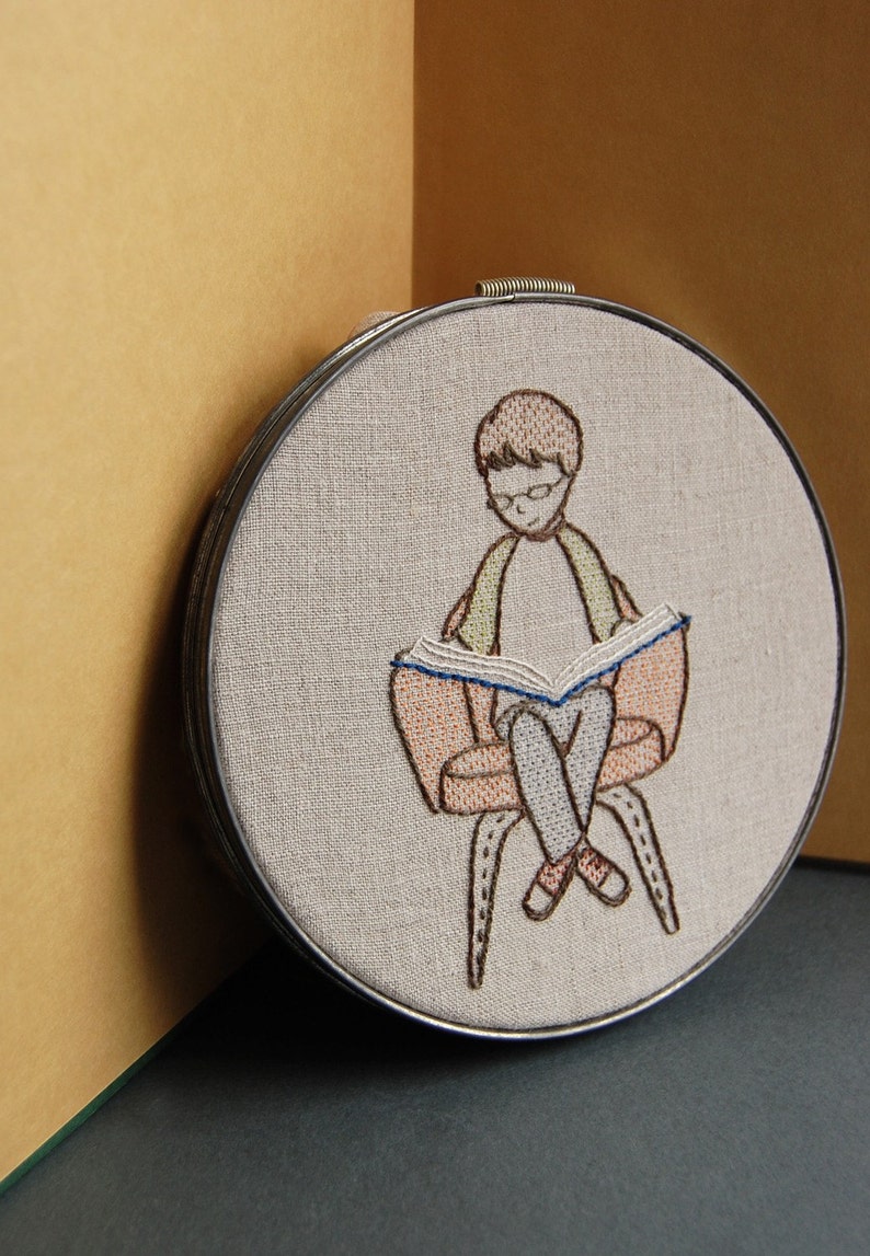 Hand Embroidery Patterns Book Lovers Embroidery Patterns DIY Teacher Appreciation Gift Embroidery Designs for Readers PDF Download image 3