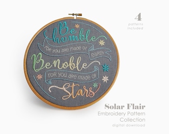 Space Embroidery Pattern | Solar Flair Collection (PDF Download)