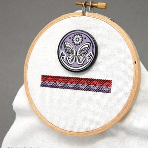 Magnetic Needle Minder Hand Embroidery & Cross Stitch Gifts Needleminder Crafter Gifts Modern Crafts Magnet gifts under 10 Lavender/Butterfly