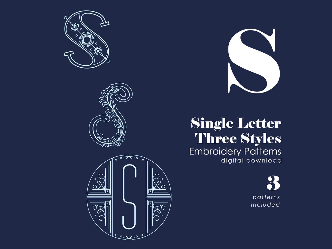 S Motif Pattern Monogram Embroidery Patterns | Letter S Hand Embroidery Patterns ...