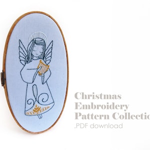 Christmas Embroidery Patterns | Angel Embroidery Designs | PDF Pattern | Holiday Embroidery | Beginner Embroidery | DIY Christmas Craft