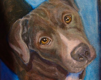 Commissioned Dog Cat Animal Pet Portrait from your photo Acrylic Painting