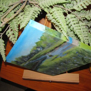 Trees Pond River Marsh Original Acrylic Landscape Painting 8x10 Free shipping image 3
