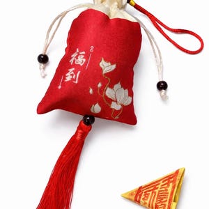 Handmade Taoist Blessed lucky charm: Good Luck Spiritual talisman red