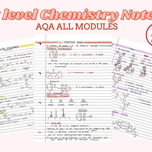 A* Ottenuto AQA Appunti di chimica di livello A / completa tutti i moduli / pdf digitale