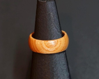 Anillo de madera de roble (talla 8 EE. UU.) - Hecho a mano - Duradero - Hipoalergénico - Alianza de boda/compromiso