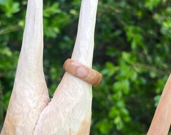 Anillo de madera de roble (talla 8 EE. UU.) - Hecho a mano - Alianza de boda/compromiso