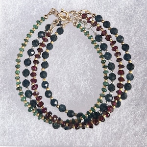 Natural Gemstone Bracelet by DellaAdora • Dainty Bracelet in Gold • Great Idea of Layering • Minimalist Bracelet for Gift