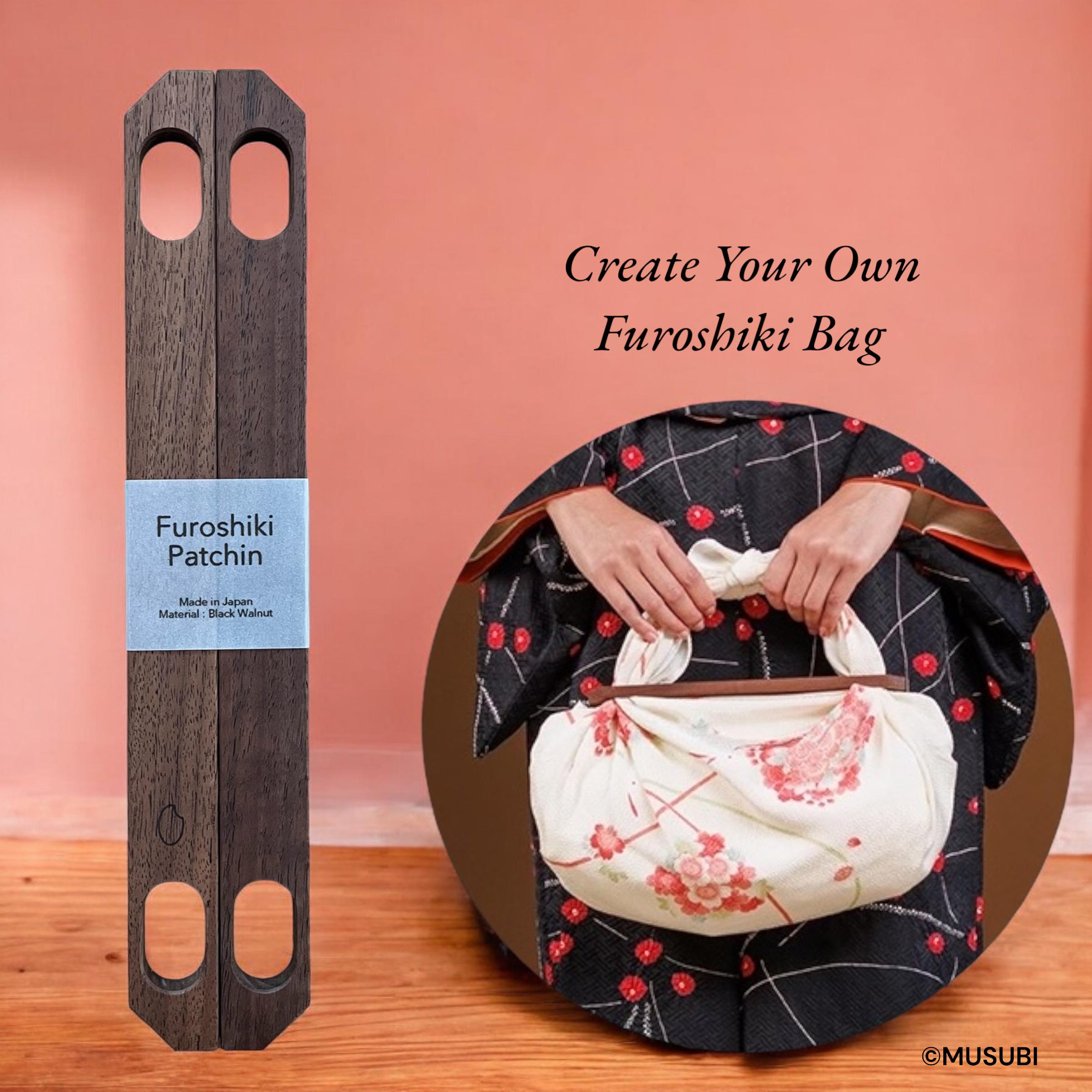 小物 TATE SMALL or LARGE Type furoshiki Wood Handle - Patchin Black
