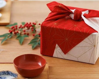 Japanese Furoshiki: Traditional Pattern Cotton Reusable Gift Wrap Eco-Friendly Sustainable Fabric Wrapping Gift for Her Christmas Wrapping