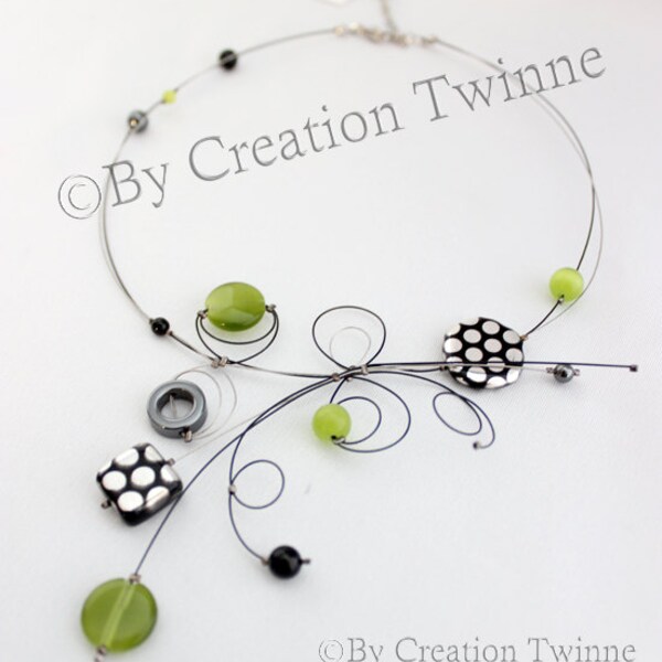 lime green necklace, unique handmade, bridal jewelry,funky necklace, bridesmaids gift ,mothers days gifts, delicate jewelry, wedding jewelry