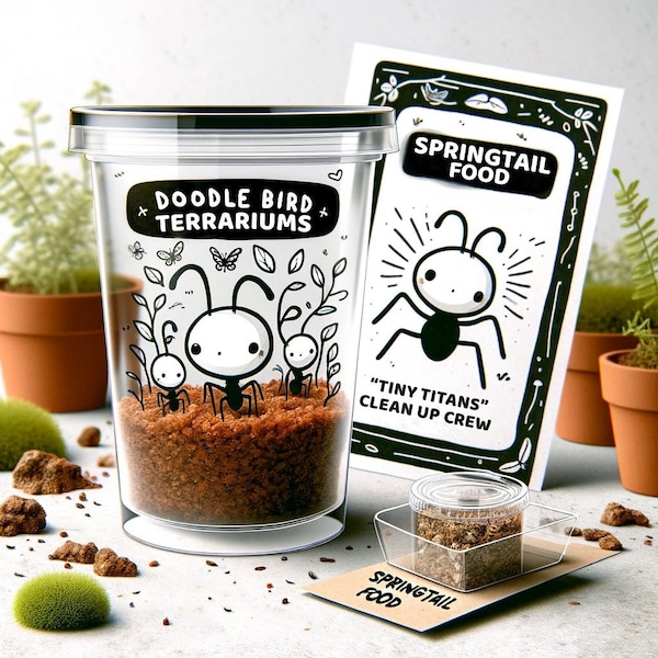 Tiny Titans Bioactive Terrarium Springtails - Organic Cleanup Crew, Mold Control, Organic Gardening, Beneficial Insects