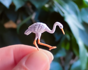 Terrarium Vogel Miniaturen: Handbemalte Reiher und Kranich Figuren für Miniaturgärten und Bonsais