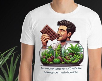 Funny Plant Lover Chocolate Tee | Men’s Gardening Humor T-Shirt | Unique Botanical & Sweet Tooth Graphic Shirt