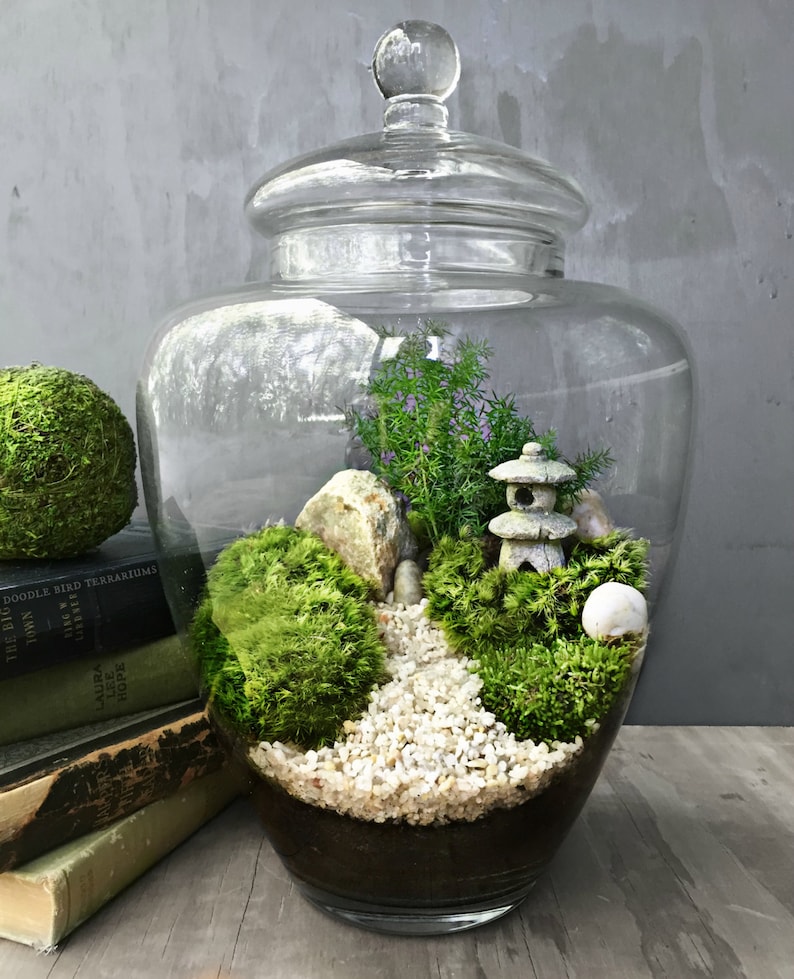 Custom Japanese Garden Terrarium with Miniature Path Pagoda Etsy