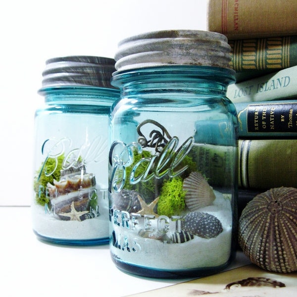 Antique Mason Jar Terrarium: My Beach Wedding