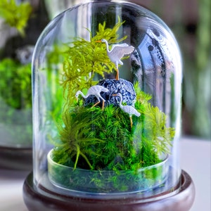 Terrarium Bird Miniatures: Hand-Painted Egret and Crane Figurines for Miniature Gardens and Bonsai image 4