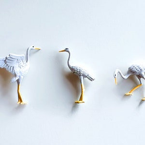 Terrarium Bird Miniatures: Hand-Painted Egret and Crane Figurines for Miniature Gardens and Bonsai image 2