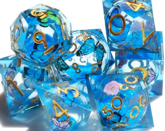Quicksand Translucent Polyhedral Dice Set - 7 Piece Sharp Edged DND Dice For RPG, Tabletop Games, Dungeons & Dragons