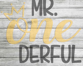 Download Mr One Derful Svg Etsy