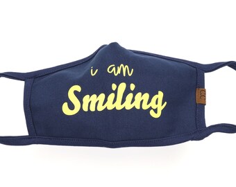 AUTHENTIC CC Beanie Face Mask - Navy Blue "I am smiling"