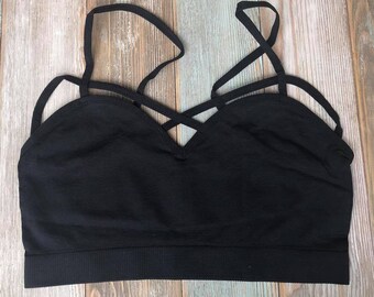 Black Strappy Bra - One Size Fits Most