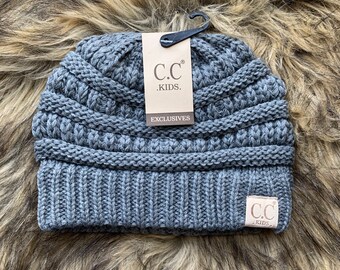 Lt Melange Grey Kids CC Brand Classic Knit Beanie