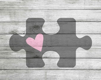 Puzzle Piece with Heart SVG, JPG & PNG *Instant Download*