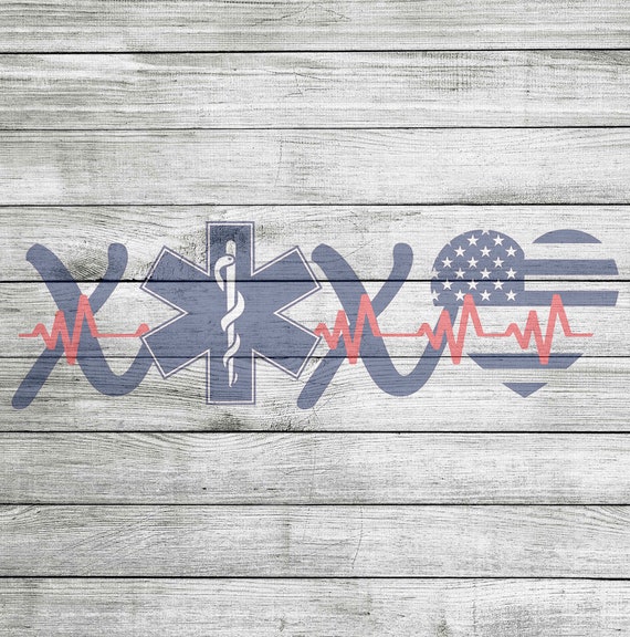 Emt Star Of Life Heartbeat Flag Svg And Jpeg Instant Etsy