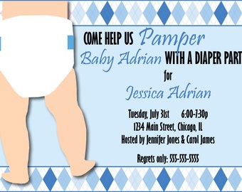 Custom Diaper Shower Invitation